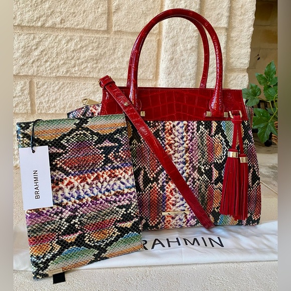 Brahmin Handbags - RARE♥️EMBER VERACRUZ PRISCILLA Satchel by BRAHMIN with matching JOURNAL+⭐️CHARM!